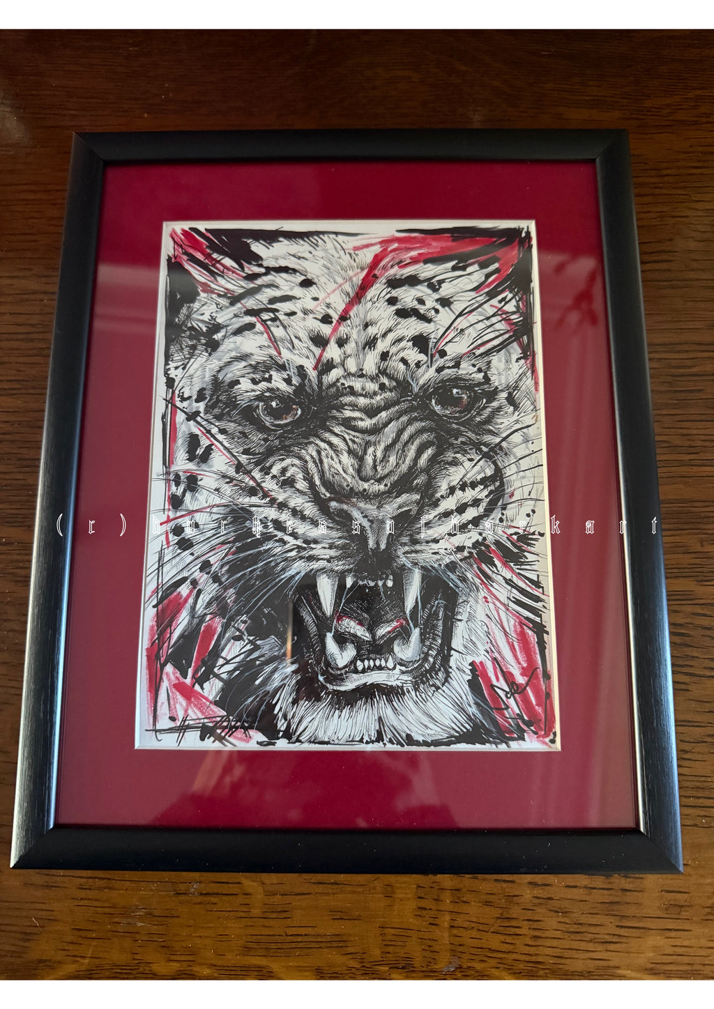 Original Mixed Media Ink Art - ‘Righteous Anger’ - professionally framed