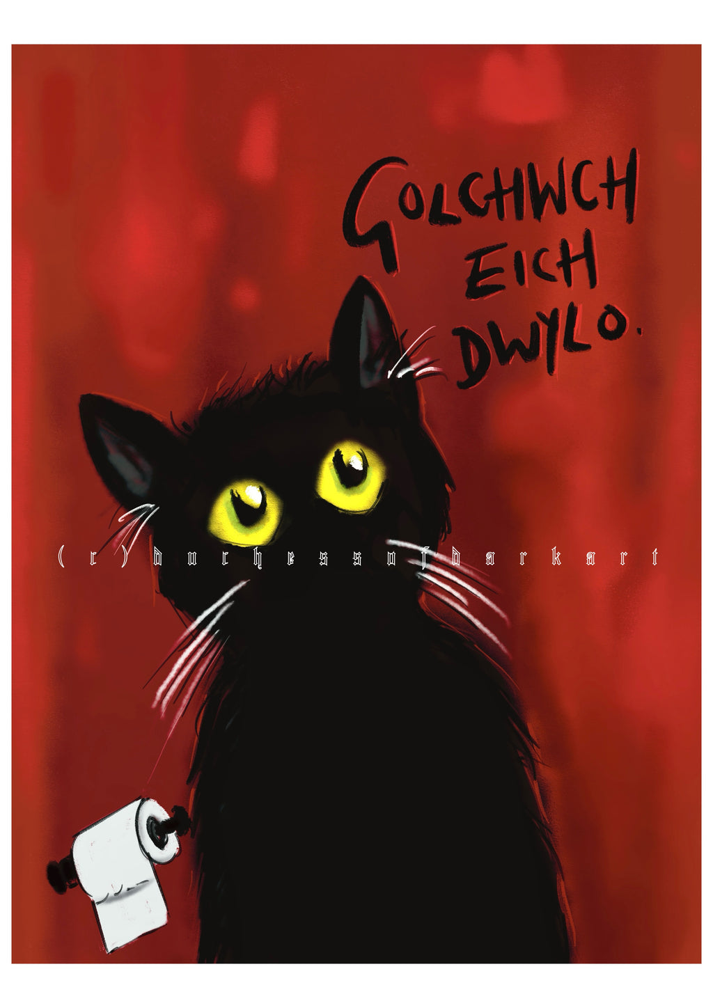 Black cat Golchwch Eich Dwylo 