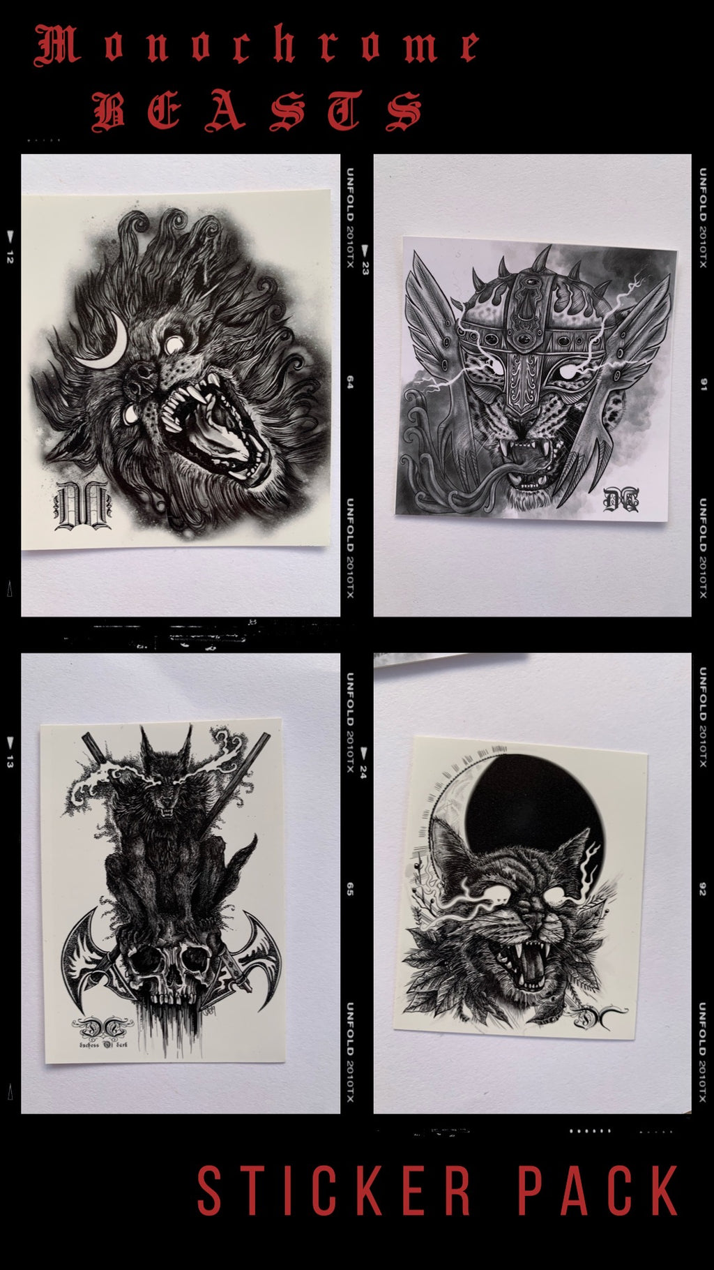 Duchess of Dark Art Assorted Vinyl Sticker Packs - horror, gothic, dark art