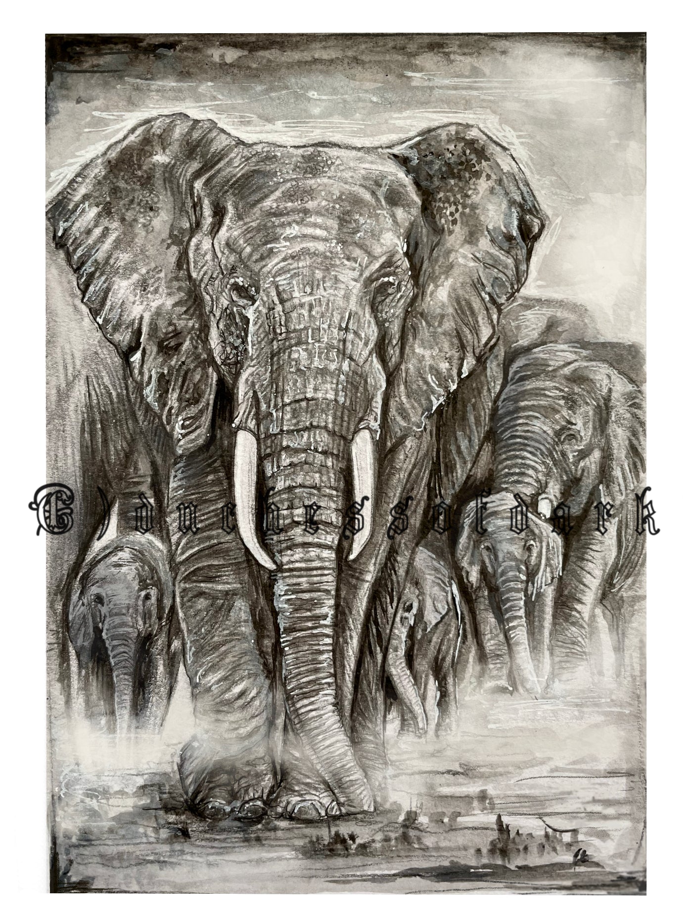 Elephant Heard 'Family Is Everything' - Giclee Fine Art Print T