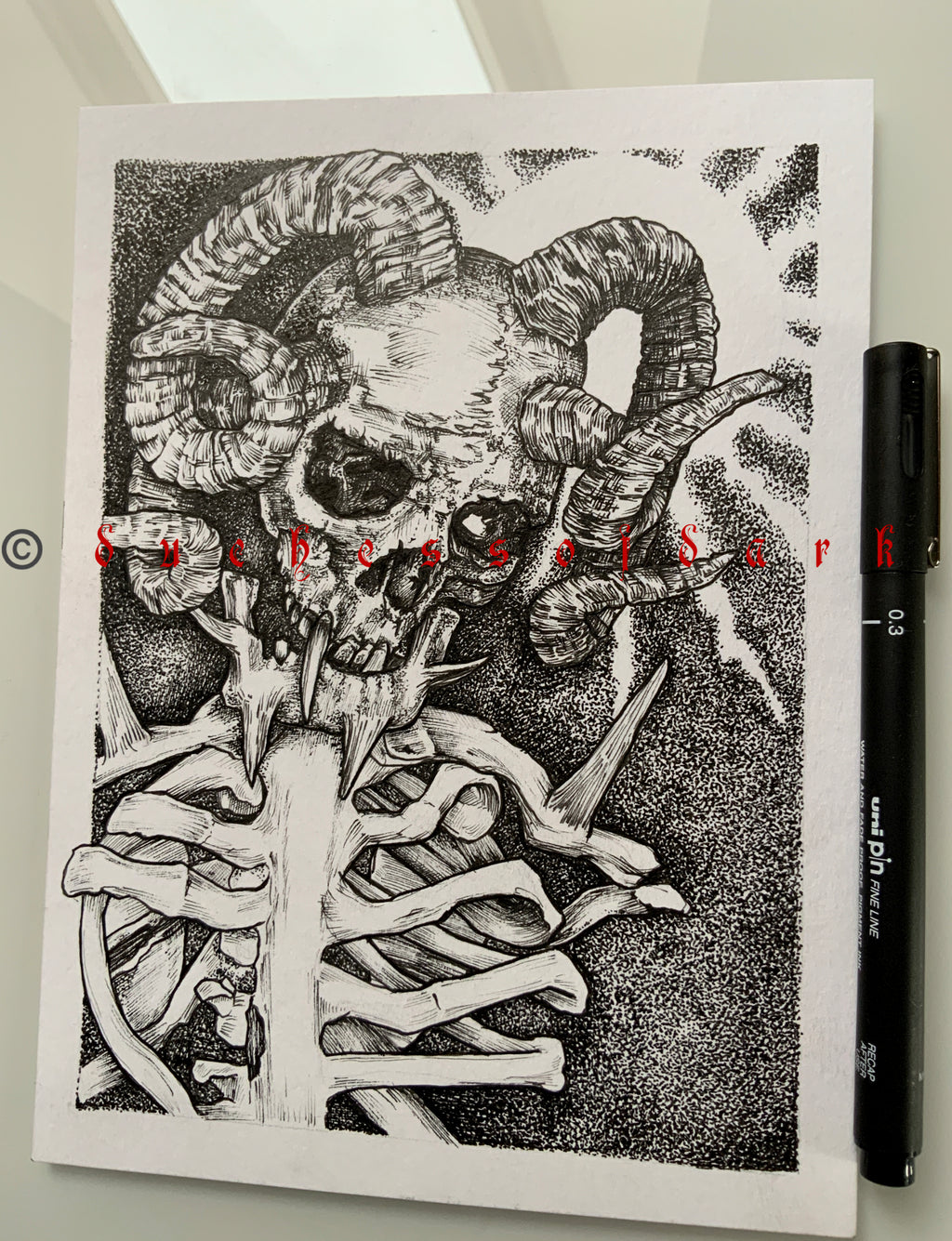 Original A5 Ink Art - ‘With every Broken Bone’