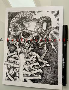 Original A5 Ink Art - ‘With every Broken Bone’
