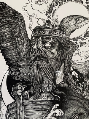 Original Ink Art - ‘Lord Of Water - Manawydan fab Llŷr’ Welsh Folklore Myth & Legend