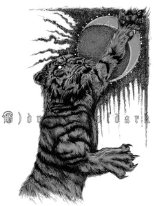 Giclee Fine Art Print Tiger & Moon - (Fantasy, Gothic)A6/A5/A4
