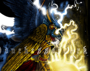 ‘Horus’ Fine Art Giclee Fine Art Print Postcard A6/ A5/ A4 - Egyptian God Fantasy Dark Mythology Folklore Art