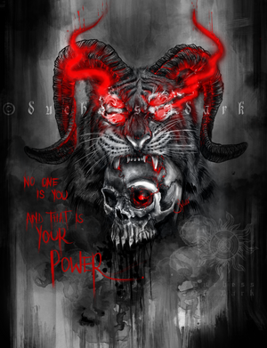 Giclee Print A5/A4 - ‘That Is Your Power’ - tiger, skull, gothic, fantasy