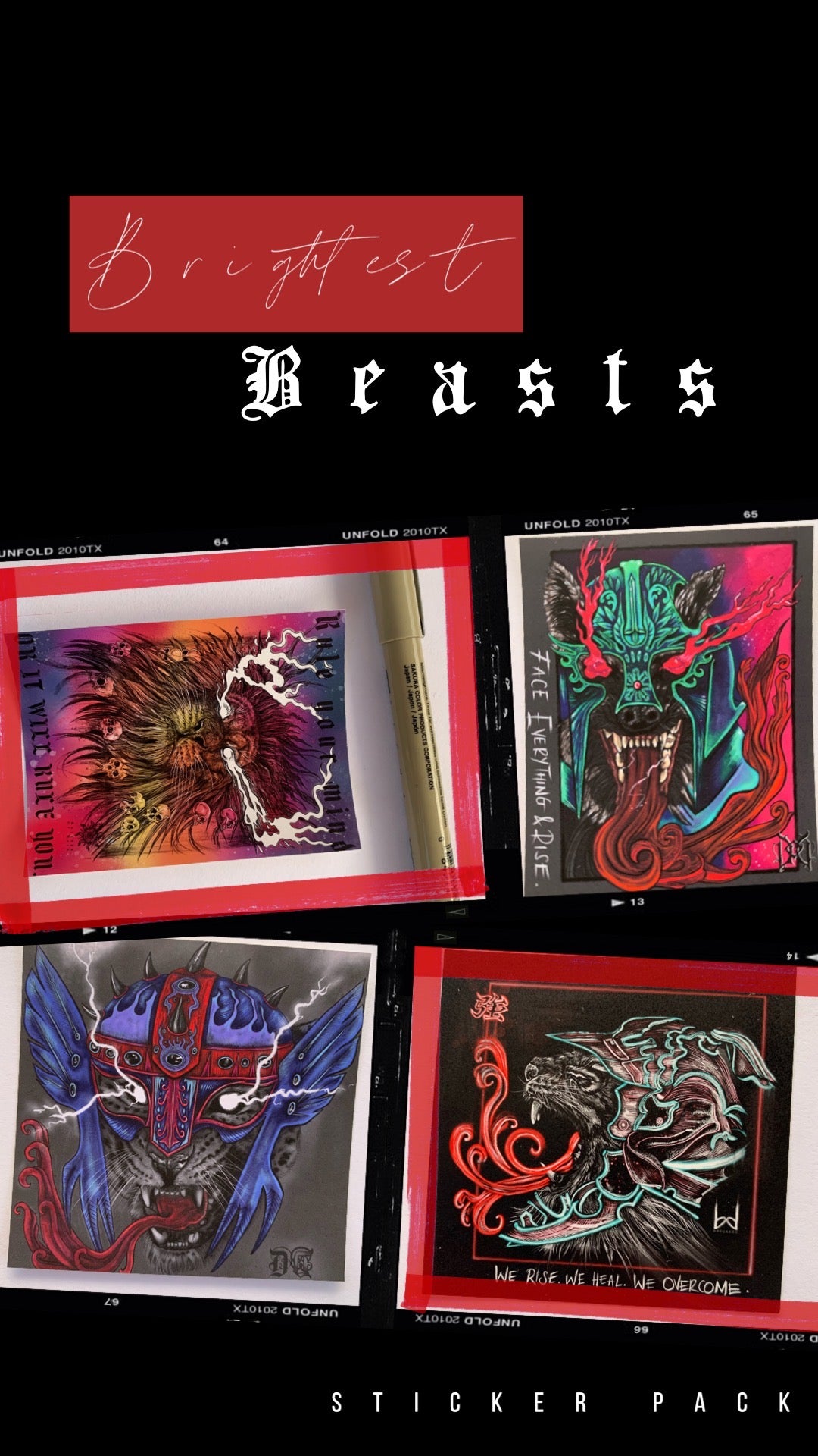 Duchess of Dark Art Assorted Vinyl Sticker Packs - horror, gothic, dark art