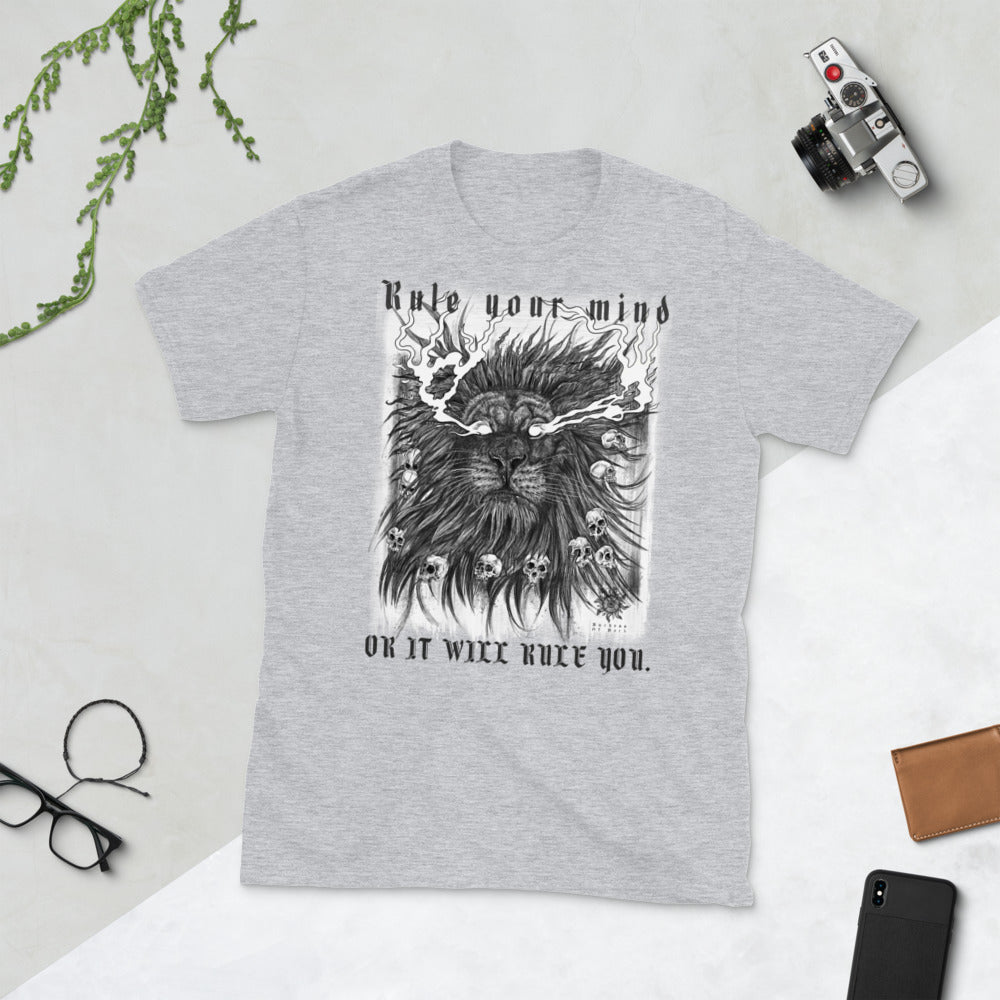 Rule Your Mind Buddha Lion Short-Sleeve Unisex T-Shirt Wildlife King Big Cat Eco friendly